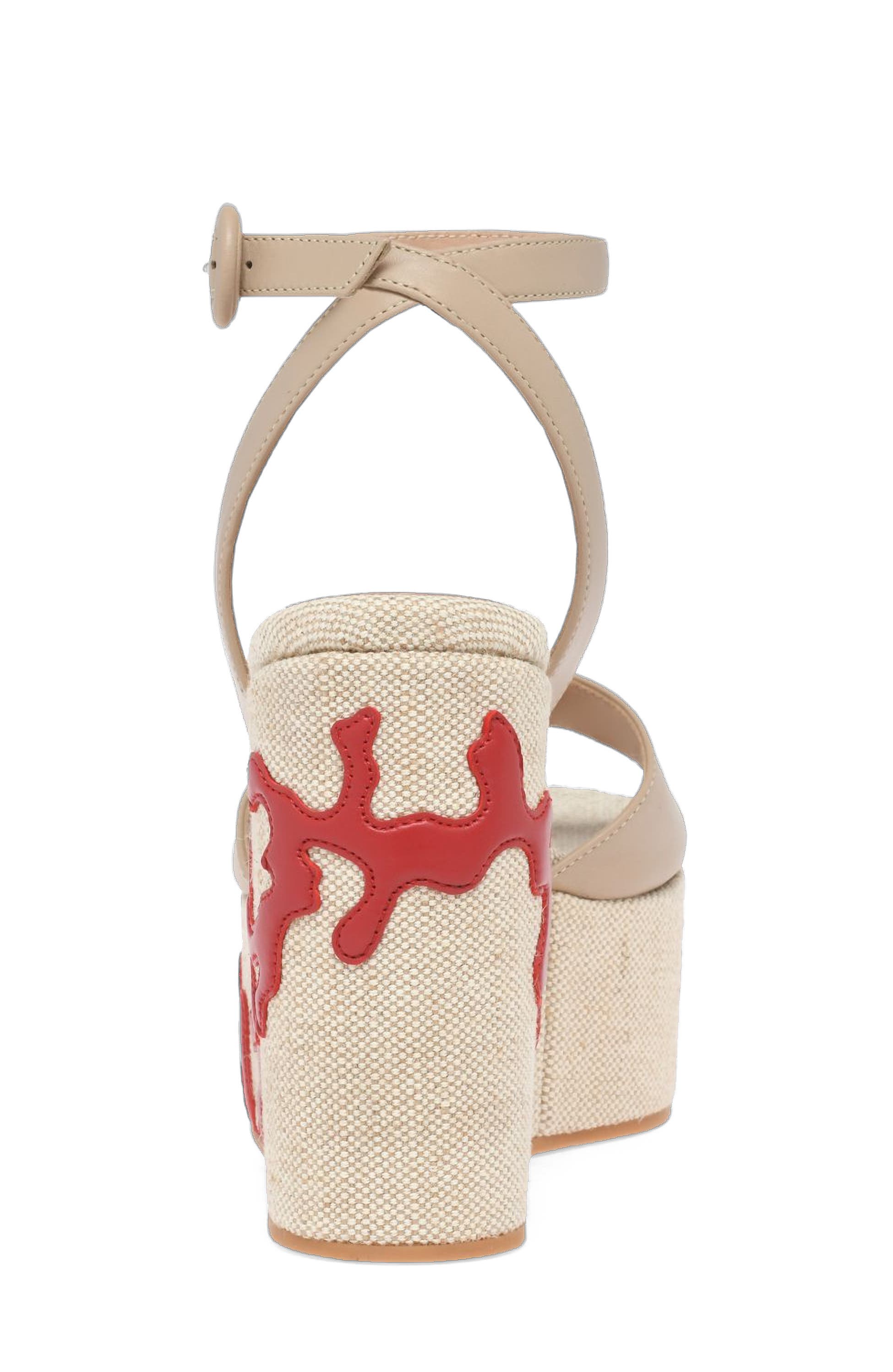 Malia Sandals, Alternate, color, Beige Fabric and Nappa