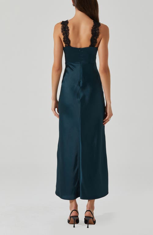 Astr The Label Eirene Lace Trim Midi Dress In Green
