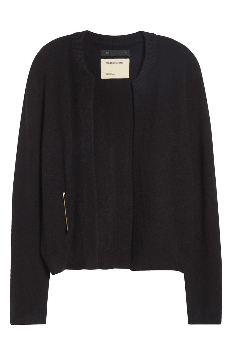 FRENCKENBERGER Mini Cashmere Bomber Cardigan, Main, color, Black