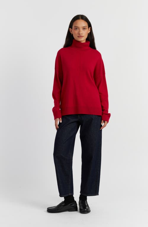 Chinti & Parker Relaxed Roll Neck Wool & Cashmere Sweater In Red