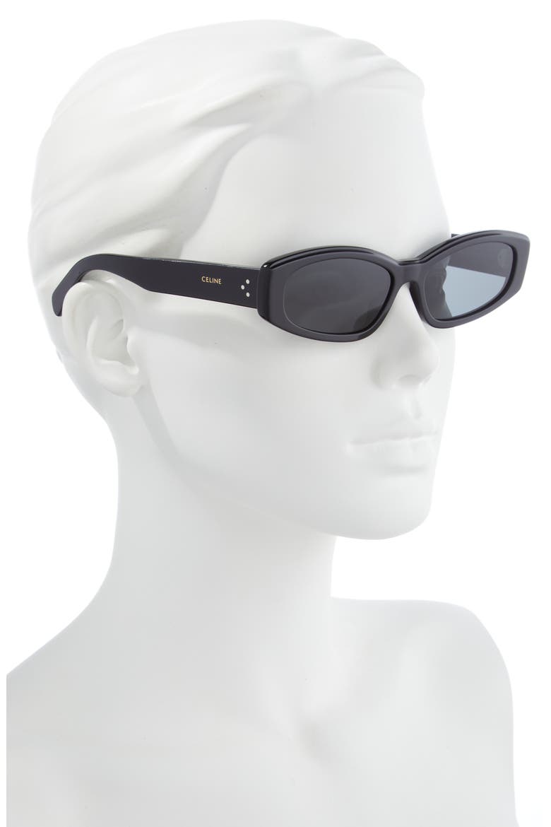 Bold 58mm Rectangular Sunglasses, Alternate, color, BLACK