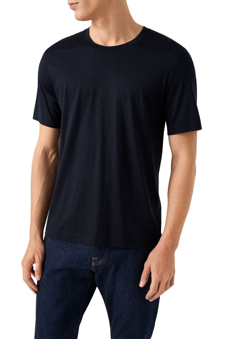 Silk & Cotton T-Shirt, Main, color, NAVY BLUE