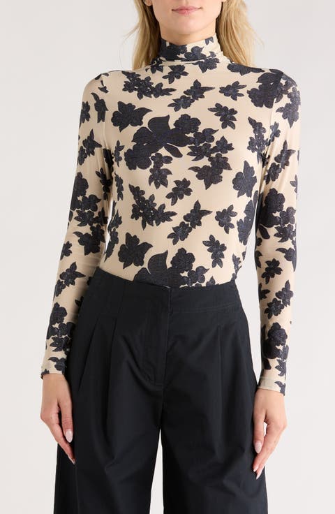 Aurelia Floral Mock Neck Top