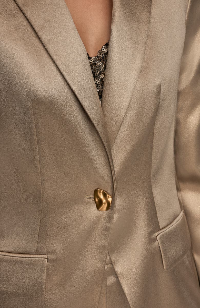Donna Karan New York Satin One-Button Blazer, Alternate, color, 