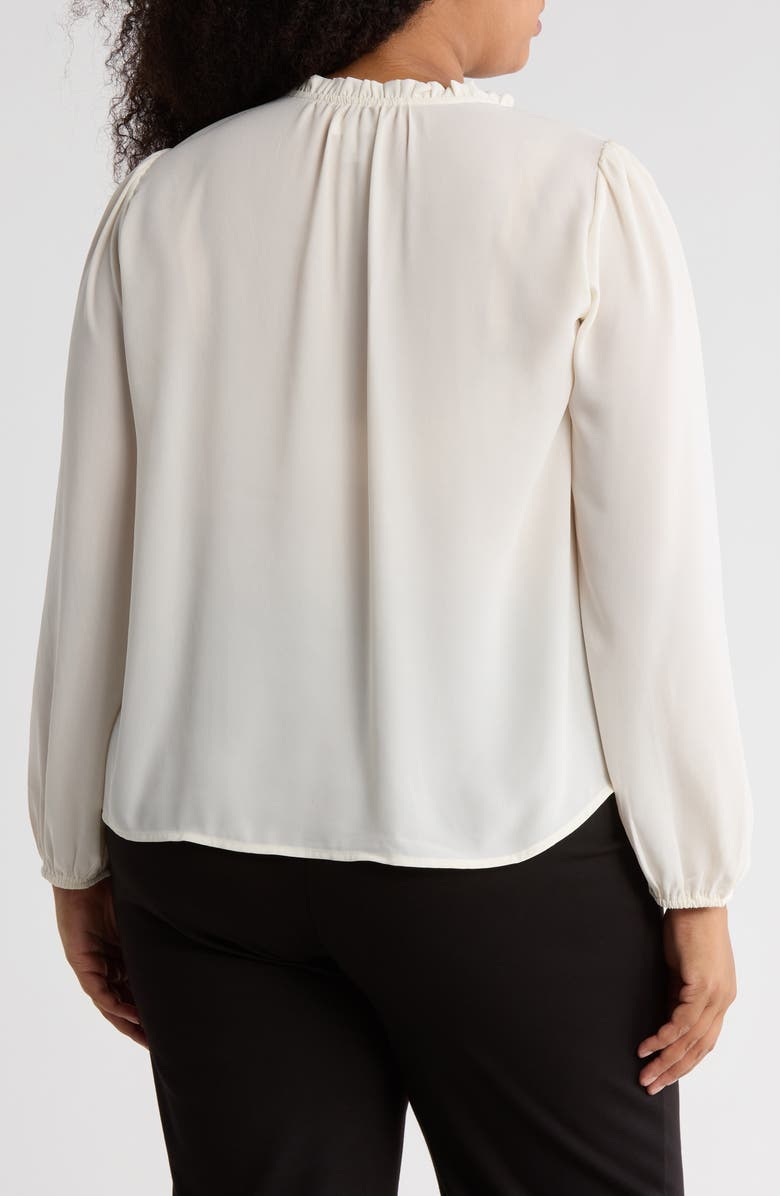NORDSTROM RACK Ruffle Neck Top, Alternate, color, Ivory Tofu