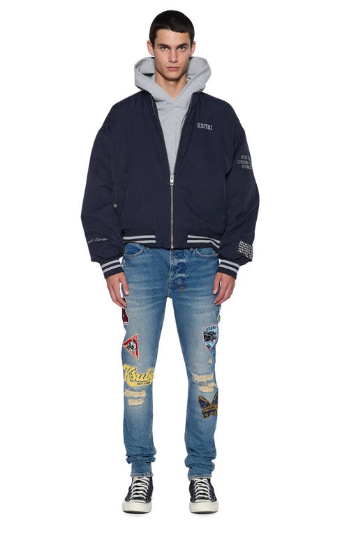 Ksubi Van Winkle Rodeo Patch Ripped Skinny Jeans In Blue