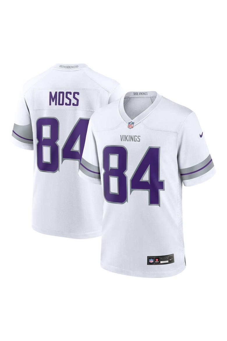 Men's Nike Randy Moss White Minnesota Vikings Alternate Retired Player Game Jersey, Main, color, White
