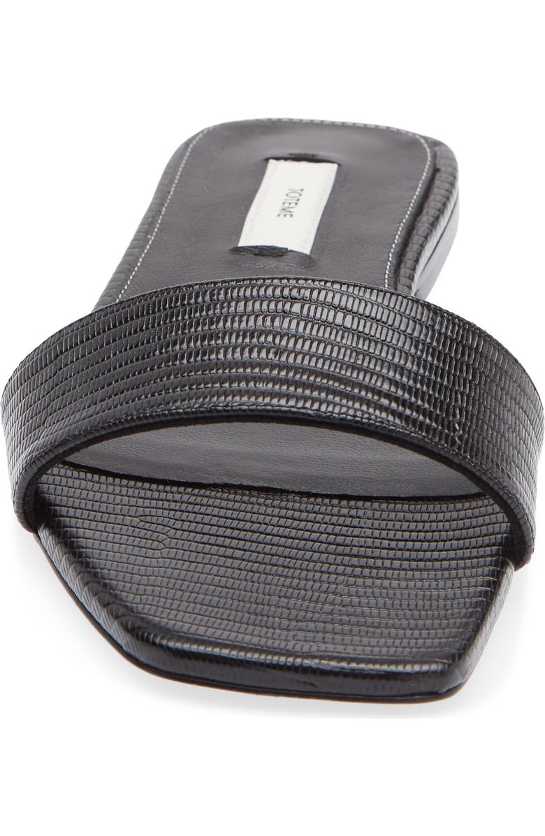 TOTEME Lizard Embossed Slide Sandal, Alternate, color, Black