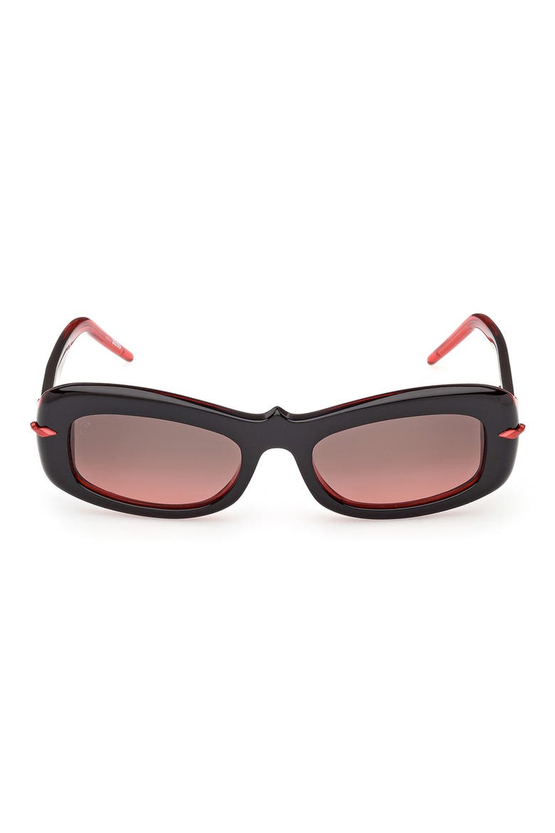 52mm Geometric Sunglasses, Main, color, BLACK / RED GUNMETAL