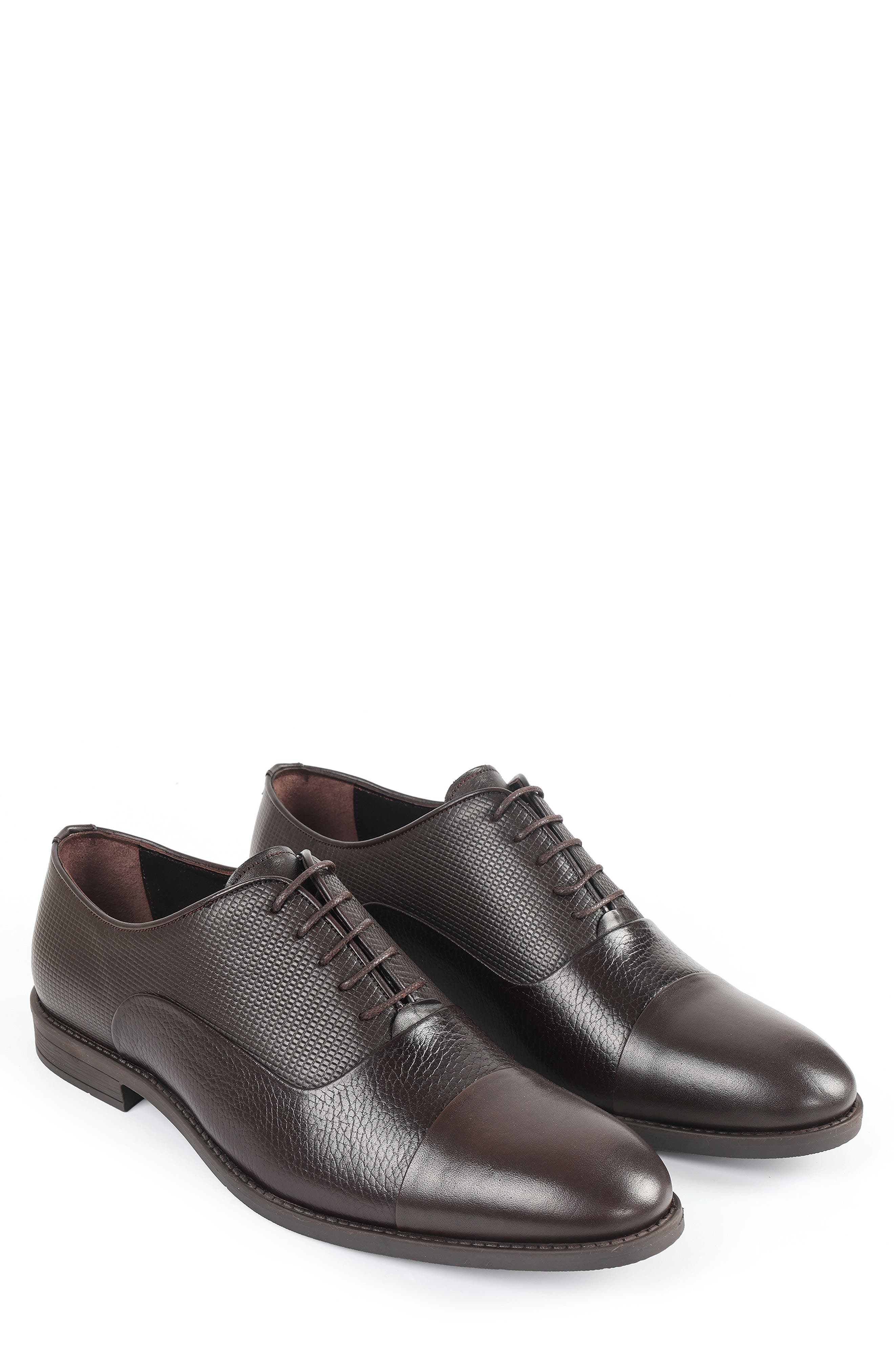 Jersey Cap Toe Oxford, Alternate, color, DARK BROWN