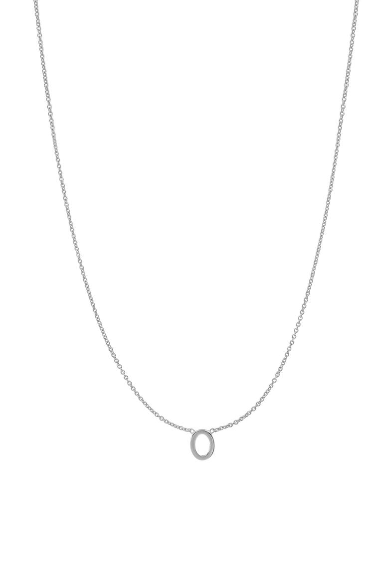 Initial Pendant Necklace, Main, color, 14K WHITE GOLD-O