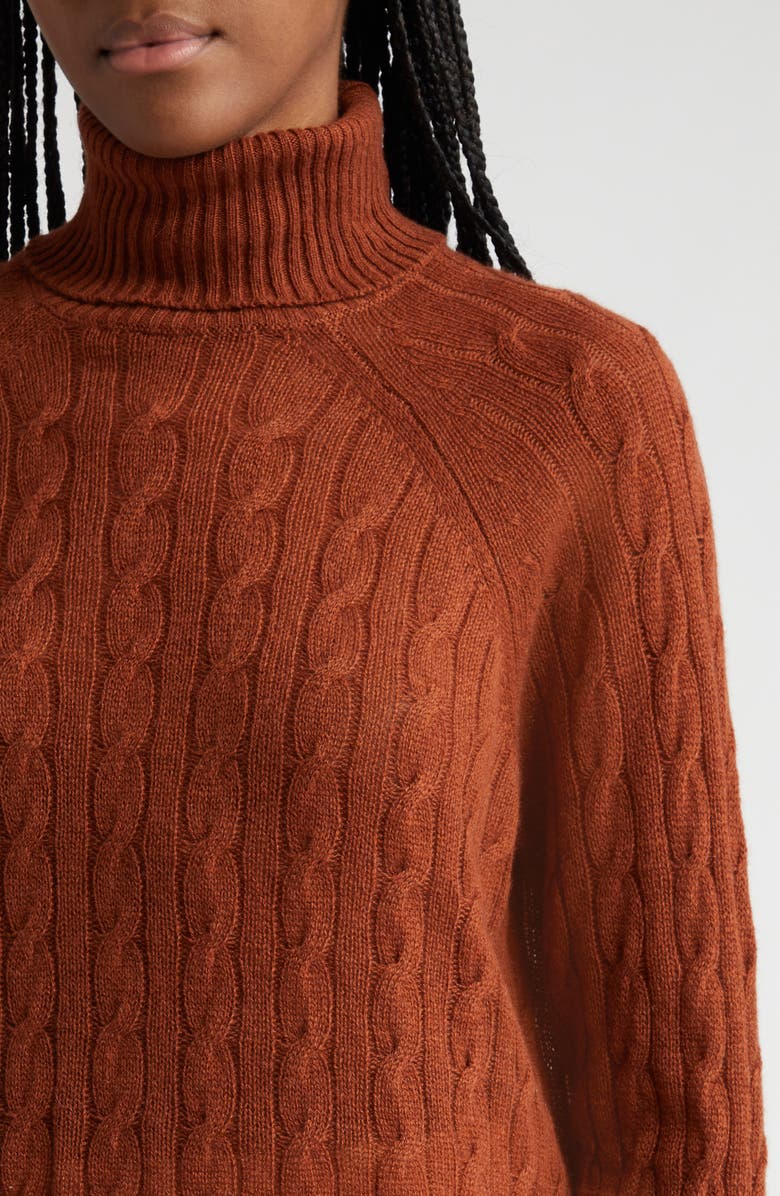 Etro Cable Cashmere Turtleneck Sweater, Alternate, color, 