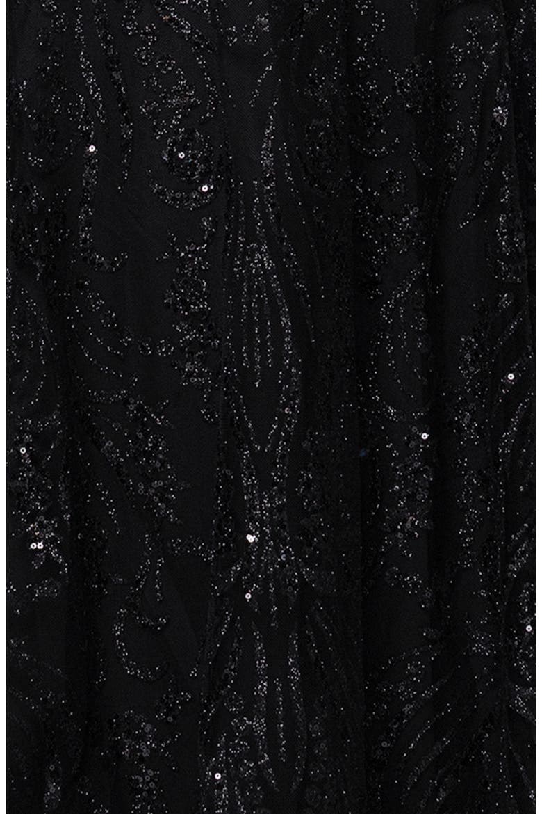 Strapless Glitter Cutout Gown, Alternate, color, BLACK
