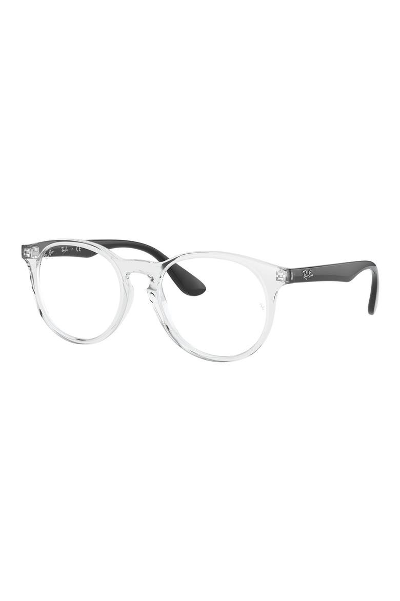 Kids' 48mm Round Optical Glasses, Alternate, color, SHINY CRYSTAL
