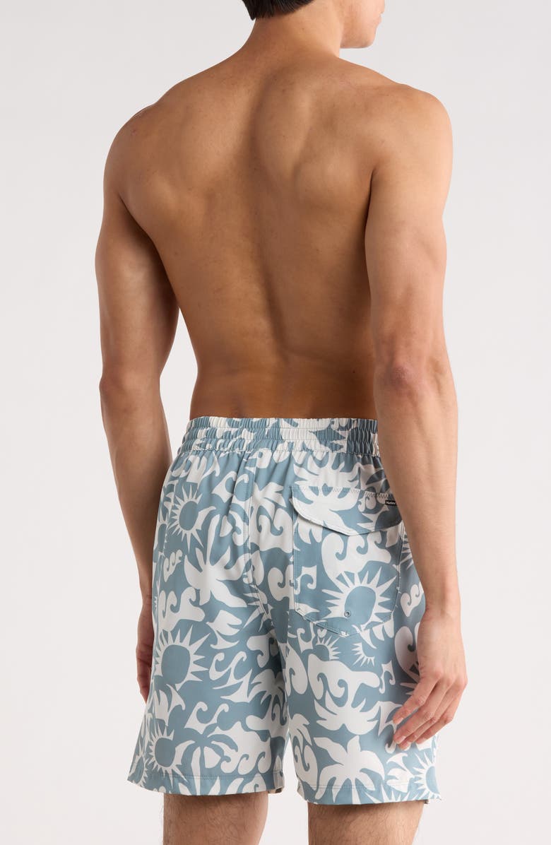 Hurley Sunny Seaside Volley Swim Trunks, Alternate, color, Grey/ Blue