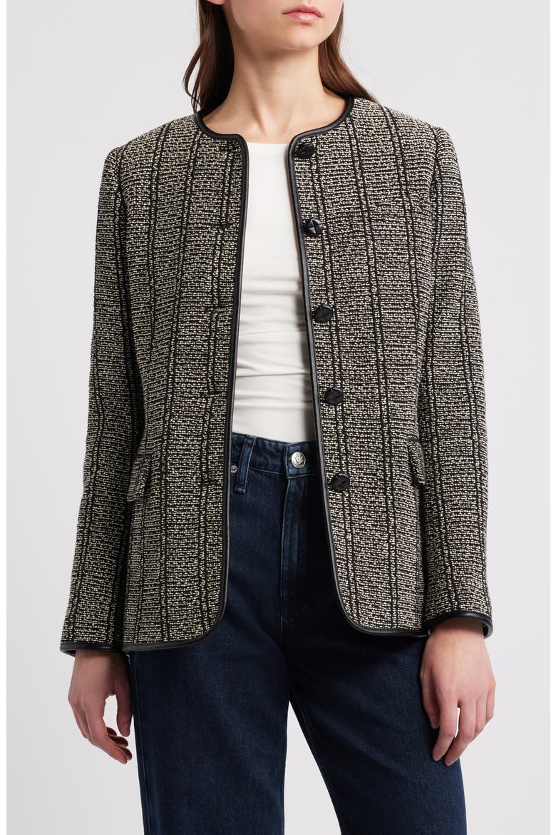 Barlet Cotton Tweed Jacket, Main, color, BLACKMULT