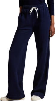 Polo Ralph Lauren Wide Leg Cotton Blend Fleece Sweatpants