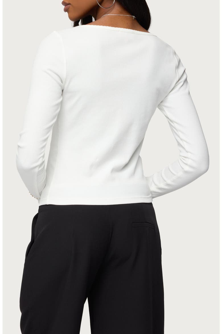 Tanya Fitted V-Neck Cardigan, Alternate, color, WHITE
