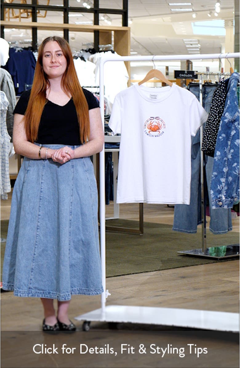 Crabby Bow Shrunken Organic Cotton Graphic T-Shirt, sales video thumbnail