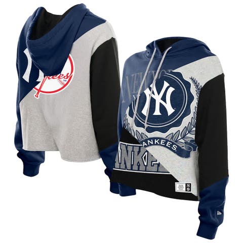 Women's New Era  New York Yankees Upcycled Color Block Cropped Boxy Hoodie