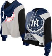 New Era Women's New Era New York Yankees Upcycled Color Block Cropped Boxy Hoodie