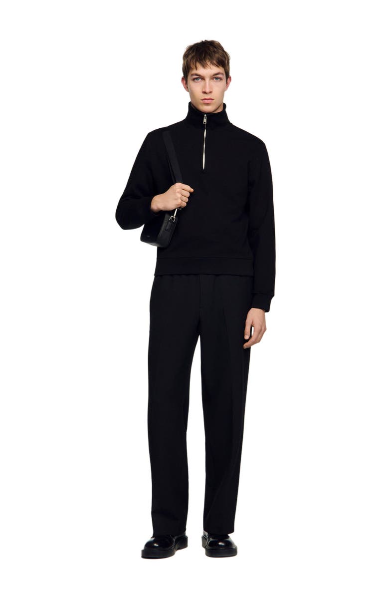 SANDRO Cotton sweatshirt, Alternate, color, Black