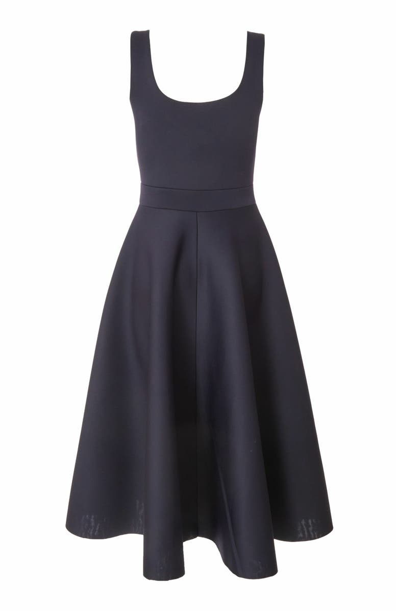 QUIZ Scuba Foam Midi Square Neck Skater Dress, Alternate, color,