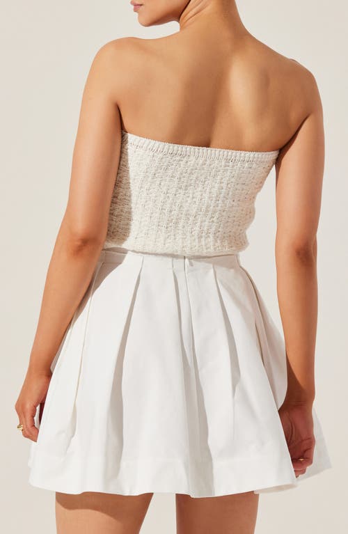 Astr The Label Kai Strapless Knit Crop Top In Cream