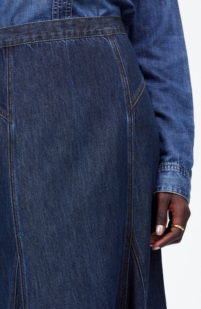 Madewell Airy Denim Midi Circle Skirt, Alternate, color,