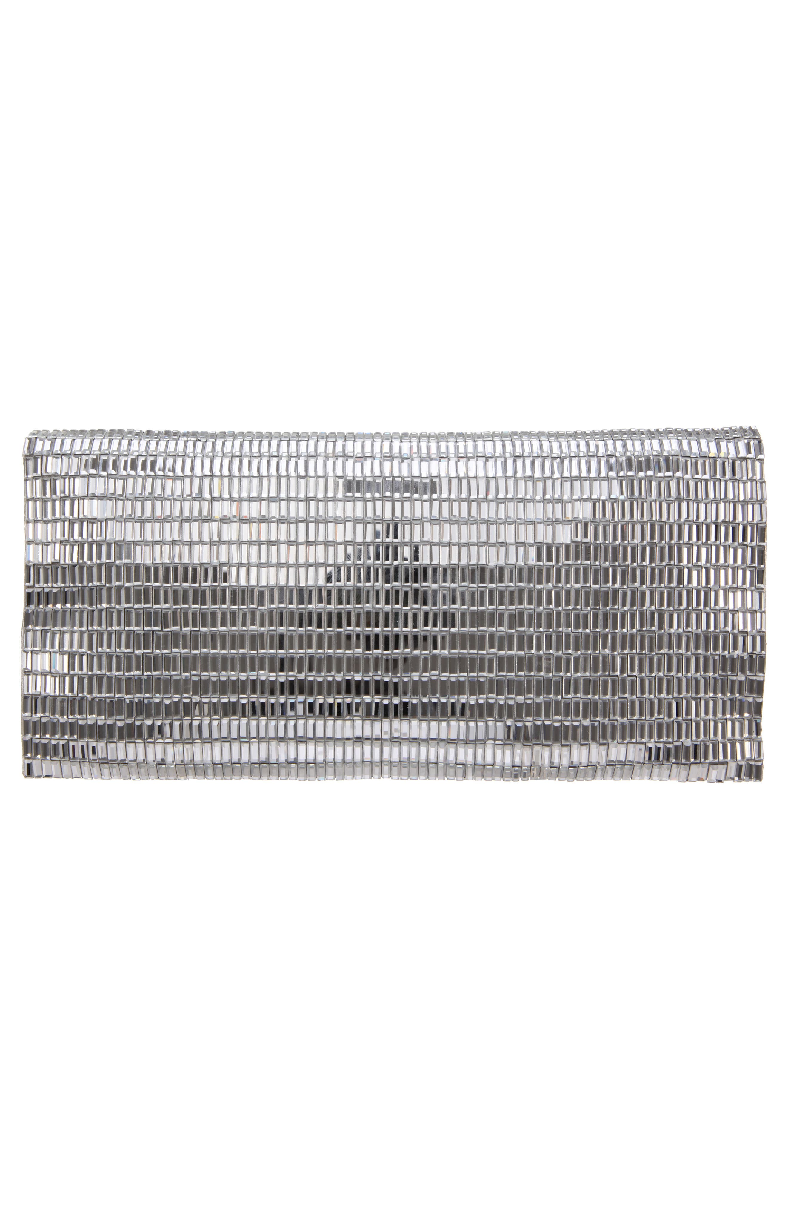 Nina Crystal Foldover Clutch, Alternate, color, 