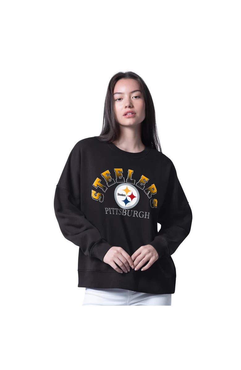 G-III 4HER BY CARL BANKS Women
s G-III 4Her by Carl Banks Black Pittsburgh Steelers Oversized Feud Sweatshirt, Main, color, Black
