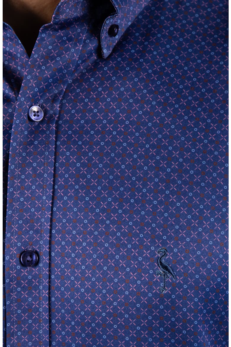 Check Printed Long Sleeve Performance Shirt, Alternate, color, DENIM