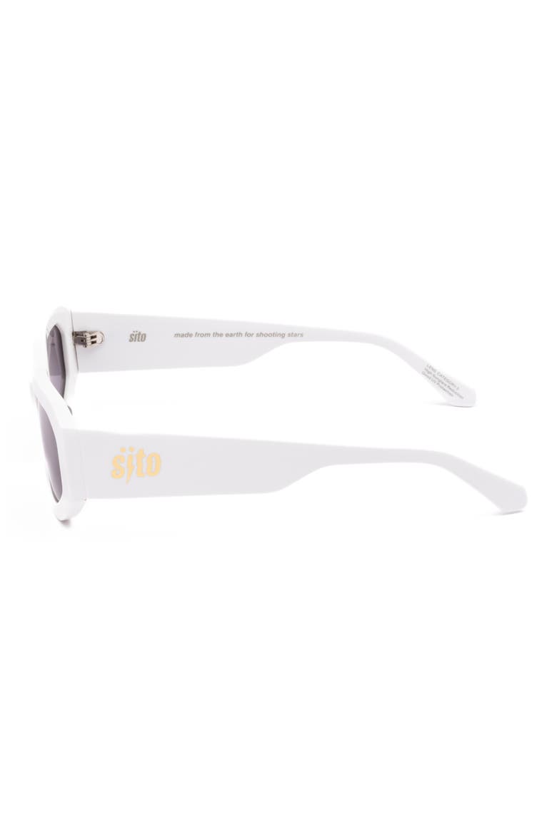 Juicy 55mm Polarized Square Sunglasses, Alternate, color, WHITE