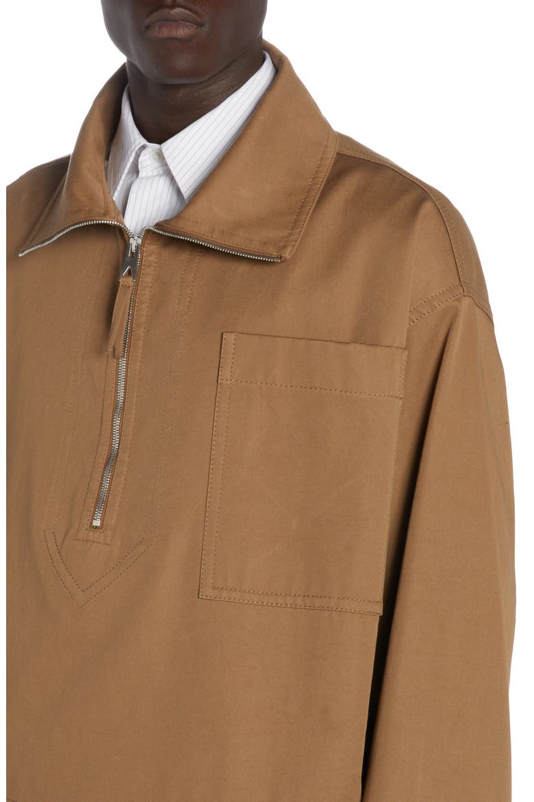Cotton Gabardine Half Zip Jacket, Alternate, color, DARK SAND