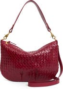 Clare V. Petit Moyen Woven Leather Messenger Bag