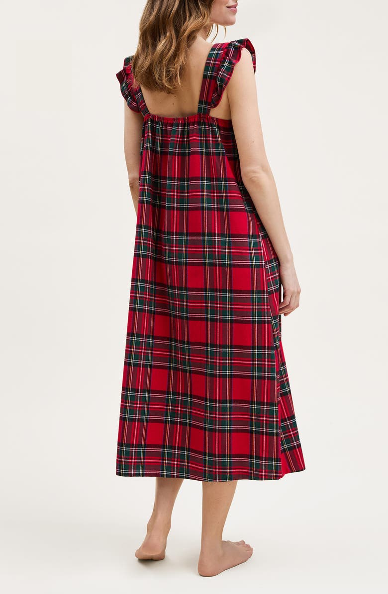 Petite Plume Imperial Tartan Nightgown, Alternate, color, Red