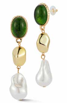 Pebble Faux Pearl Drop Earrings