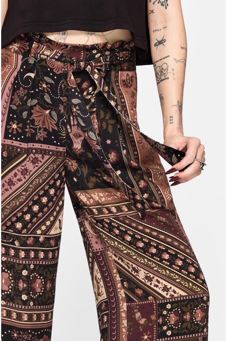 Nola Folk Patchwork Culotte, Alternate, color, Black