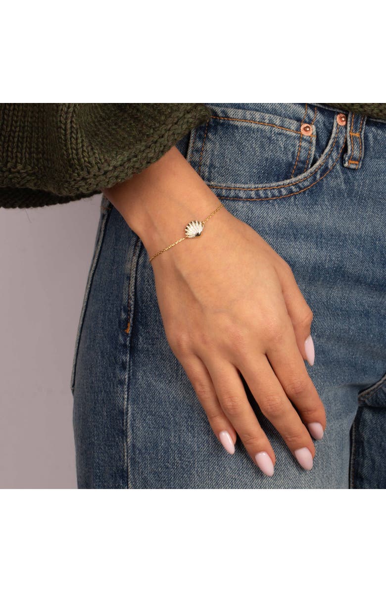 BY ADINA EDEN Pavé Seashell Bracelet, Alternate, color, Gold