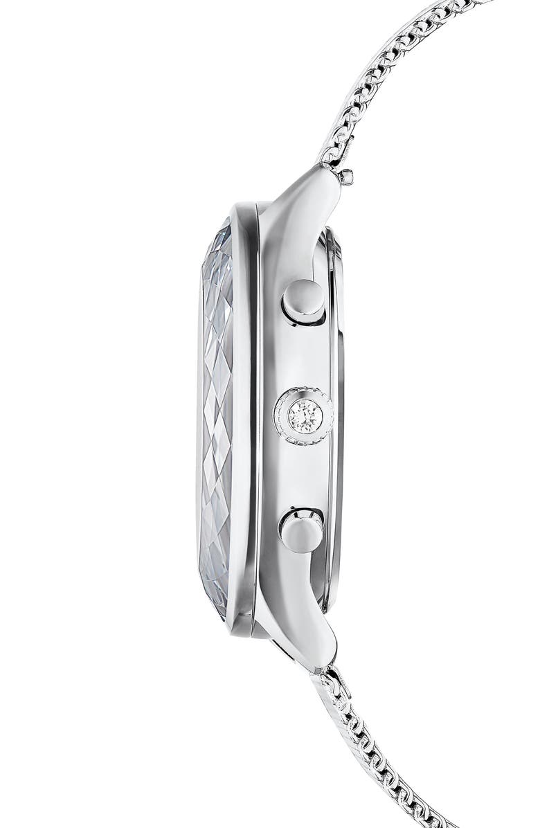 Swarovski Novo Bracelet Chronograph Watch, 37mm, Alternate, color, Silver