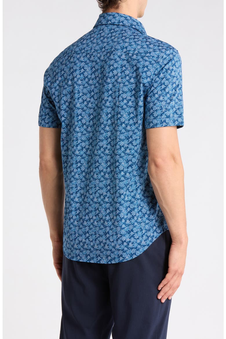 Short Sleeve Woven Shirt, Alternate, color, NIGHT BLUE