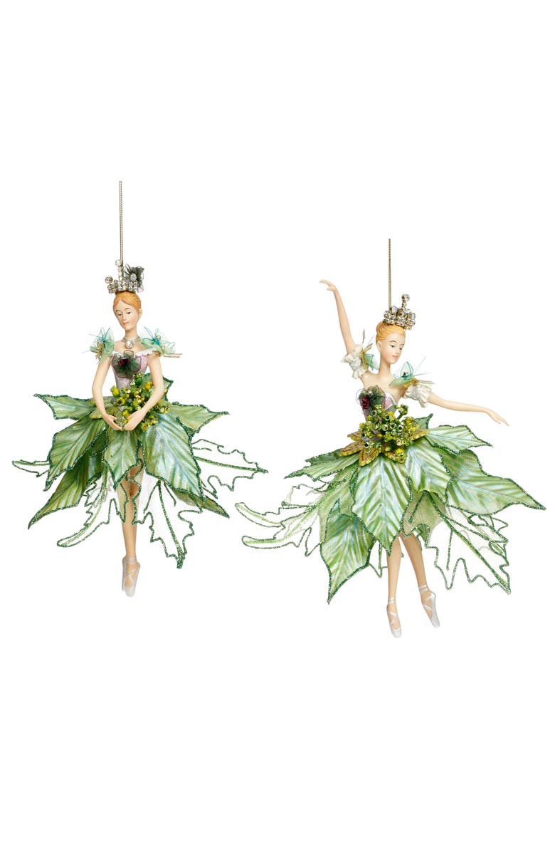 Mark Roberts Ballerina Ornament, Green, Set of 2, Main, color, Light Green