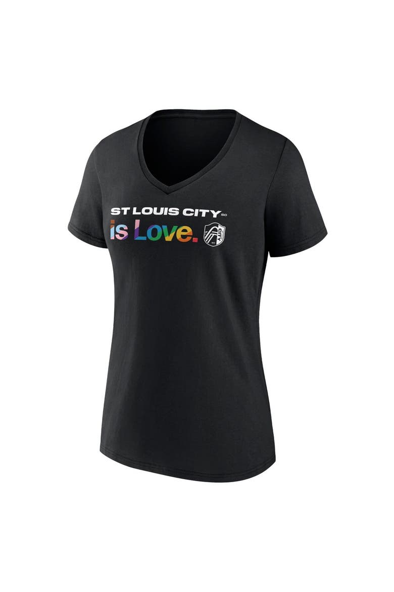 Women's Fanatics Branded Black St. Louis City SC Lucky City Pride V-Neck T-Shirt, Alternate, color, Black