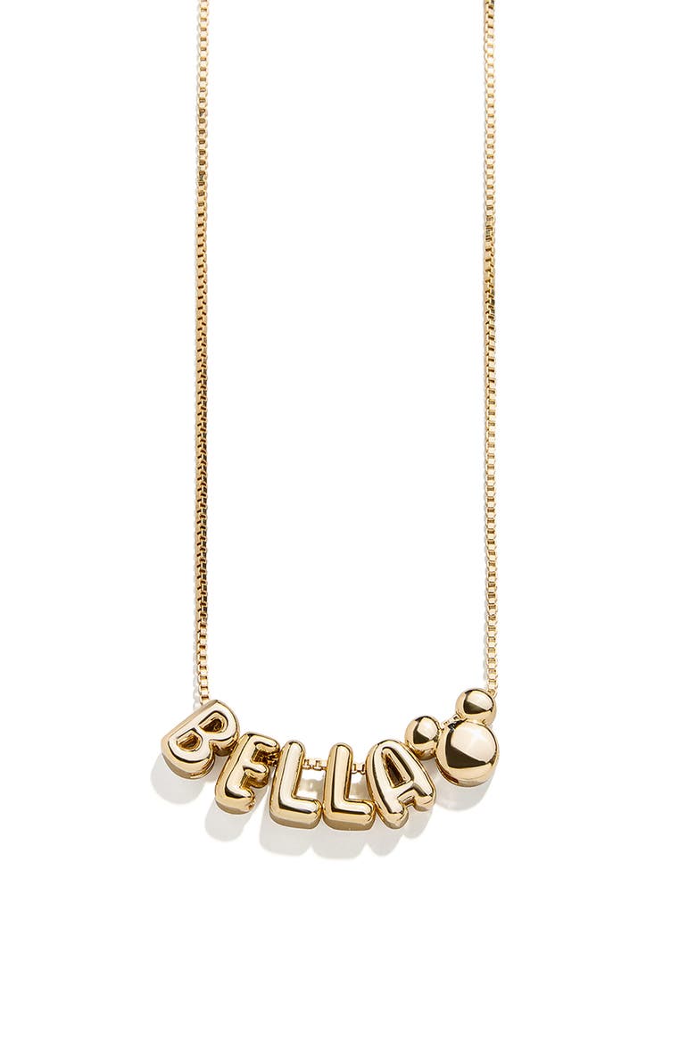 Personalized Disney® Bubble Charm Necklace, Alternate, color, GOLD