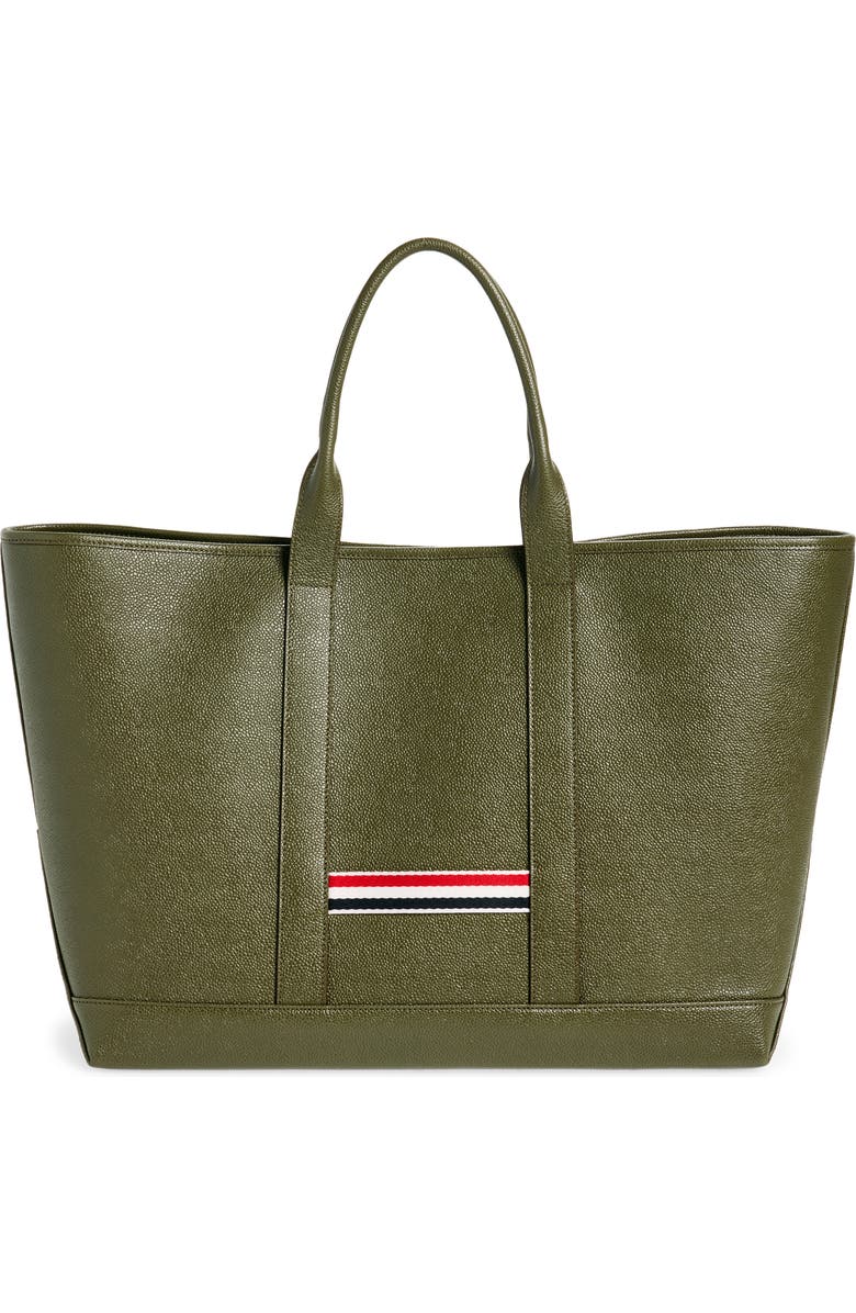 Thom Browne Medium Tool Pebbled Leather Tote, Alternate, color,