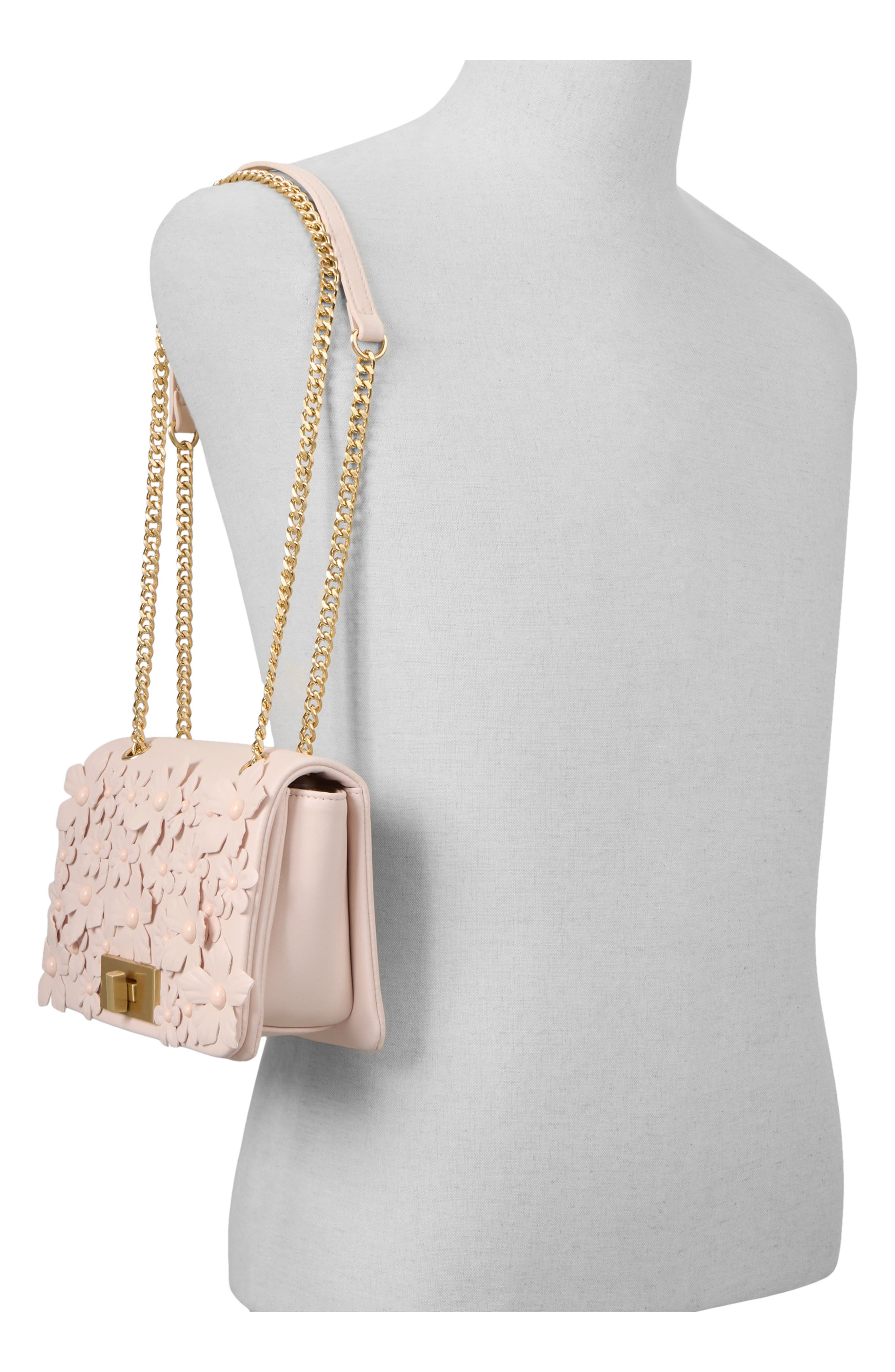ALDO Florellaa Faux Leather Crossbody Bag, Alternate, color, Light Pink