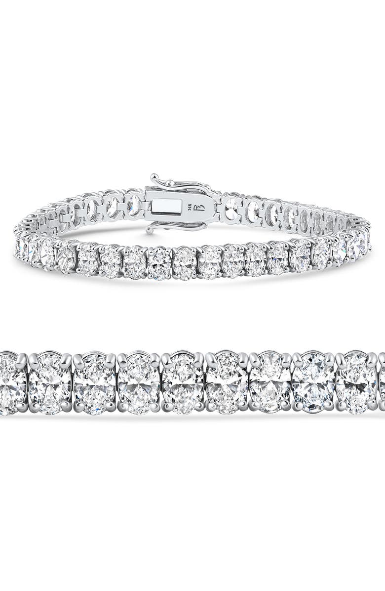 Bliss Diamond 16Ct TW Oval Diamond Tennis Bracelet 14k Gold 7" Lab Grown, Main, color,