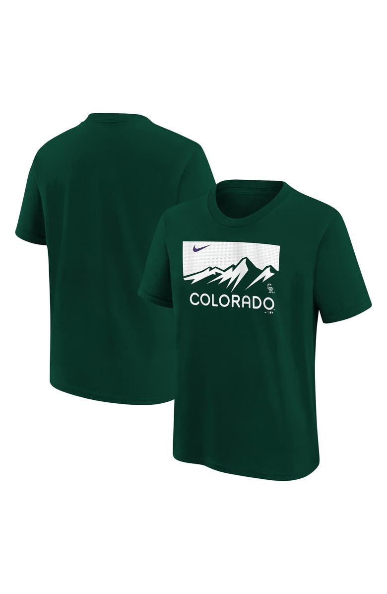 Nike Youth Nike Green Colorado Rockies City Connect Wordmark T-Shirt, Main, color, 