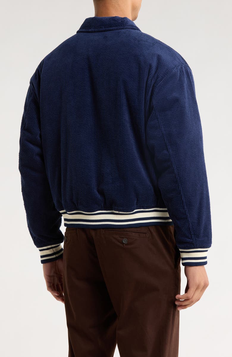 PacSun NY Corduroy Varsity Jacket, Alternate, color, Navy