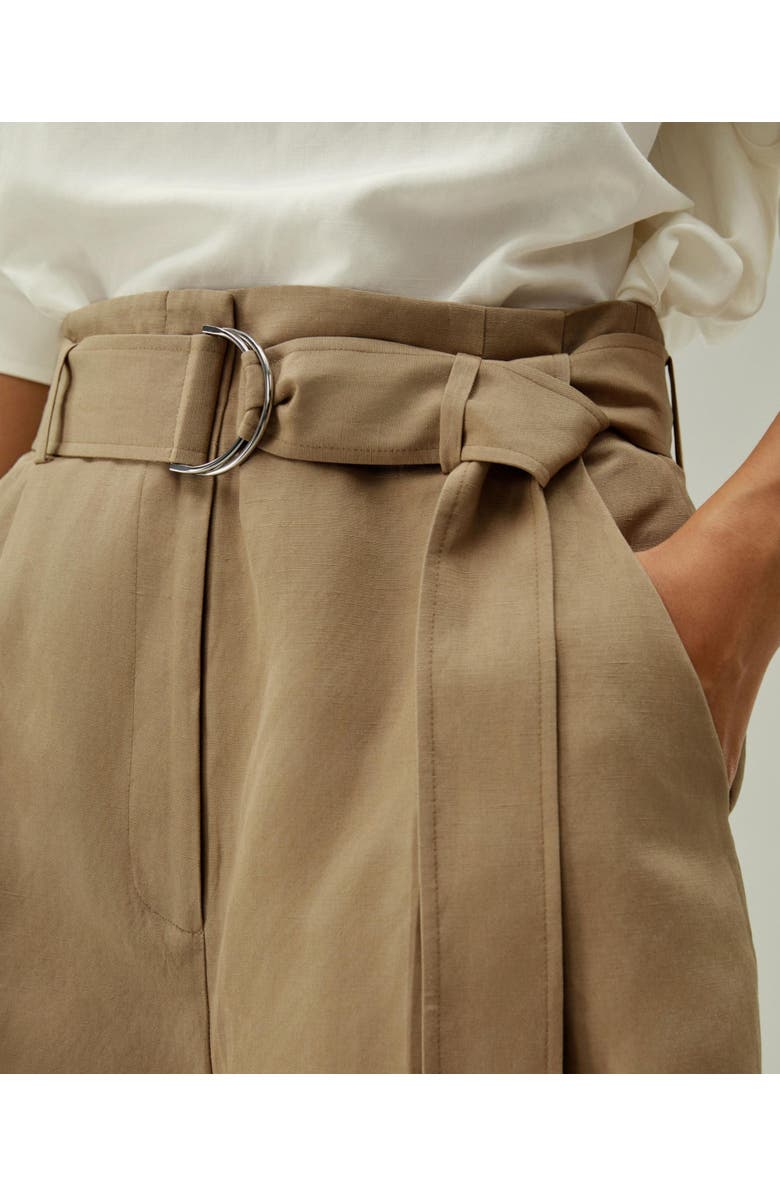 Lilysilk Chic Silk-Linen Blend Bermuda Shorts, Alternate, color, Oak